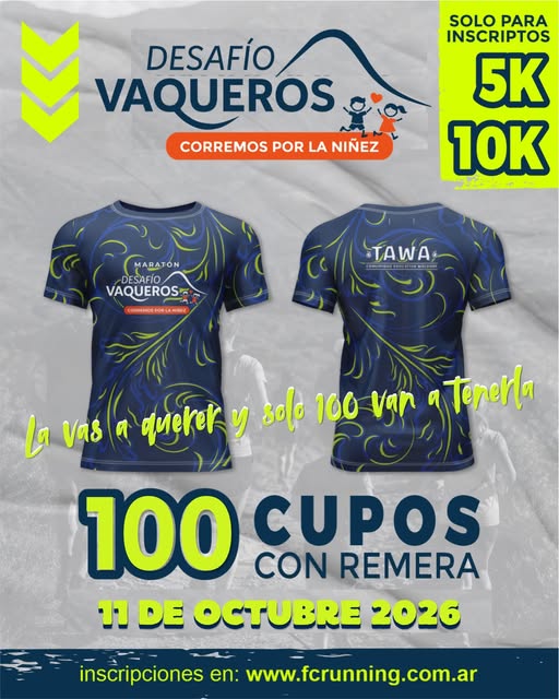 Camiseta oficial del Desafío Vaqueros 2026